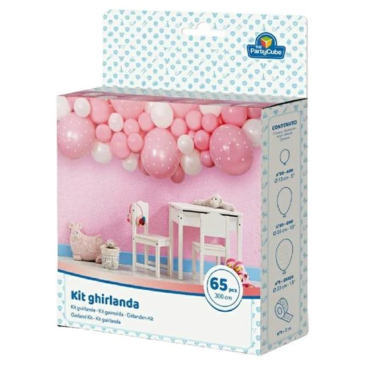 Guirnalda Rosa Y Blanca Con 65 Piezas 1 Guirnalda Rosa Y Blanca Con 65 Piezas
