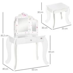 Homcom - Tocador De Madera Con Taburete -Juguetería medias 205