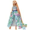 MATTEL Barbie - Muñeca Extra Fancy Look Floral Con Falda, Top, Bata Y Accesorios ㅤ
