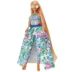 MATTEL Barbie - Muñeca Extra Fancy Look Floral Con Falda, Top, Bata Y Accesorios ㅤ -Juguetería medias 248