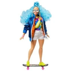 MATTEL Barbie - Muñeca Extra - Pelo Azul Rizado