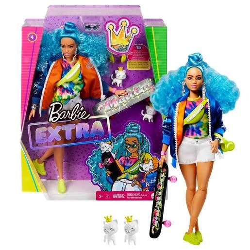 MATTEL Barbie - Muñeca Extra - Pelo Azul Rizado 6 MATTEL Barbie - Muñeca Extra - Pelo Azul Rizado - Imagen 6