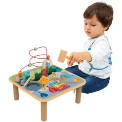 WoodnPlay - Mesa De Actividades De Madera En La Jungla -Juguetería medias 540