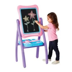 Pizarra Rosa De Doble Cara Con Bandeja -Juguetería medias 642