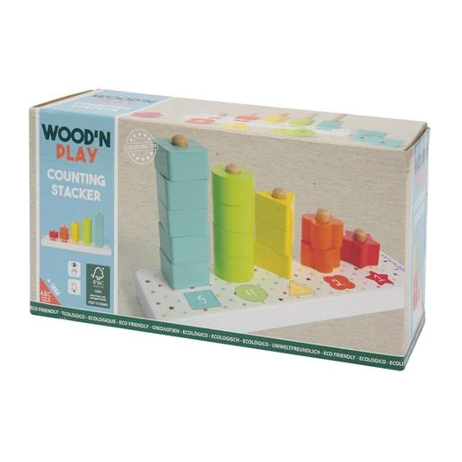 WoodnPlay - Torres De Piezas De Madera Apilables Para Contar 3 WoodnPlay - Torres De Piezas De Madera Apilables Para Contar - Imagen 3
